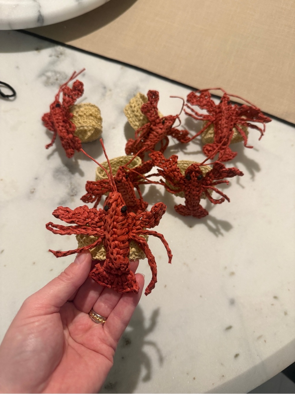 Lobster Napkin Rings Woven - Set of 6